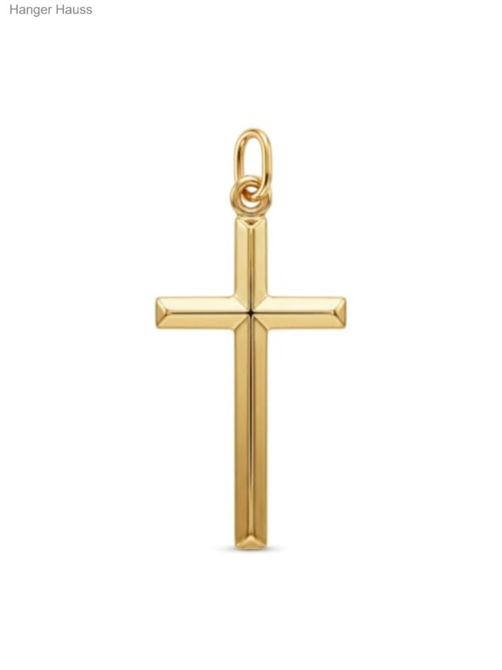 10K Yellow Gold Cross Charm Pendant - Solid Gold Religious Cross Necklace Charm